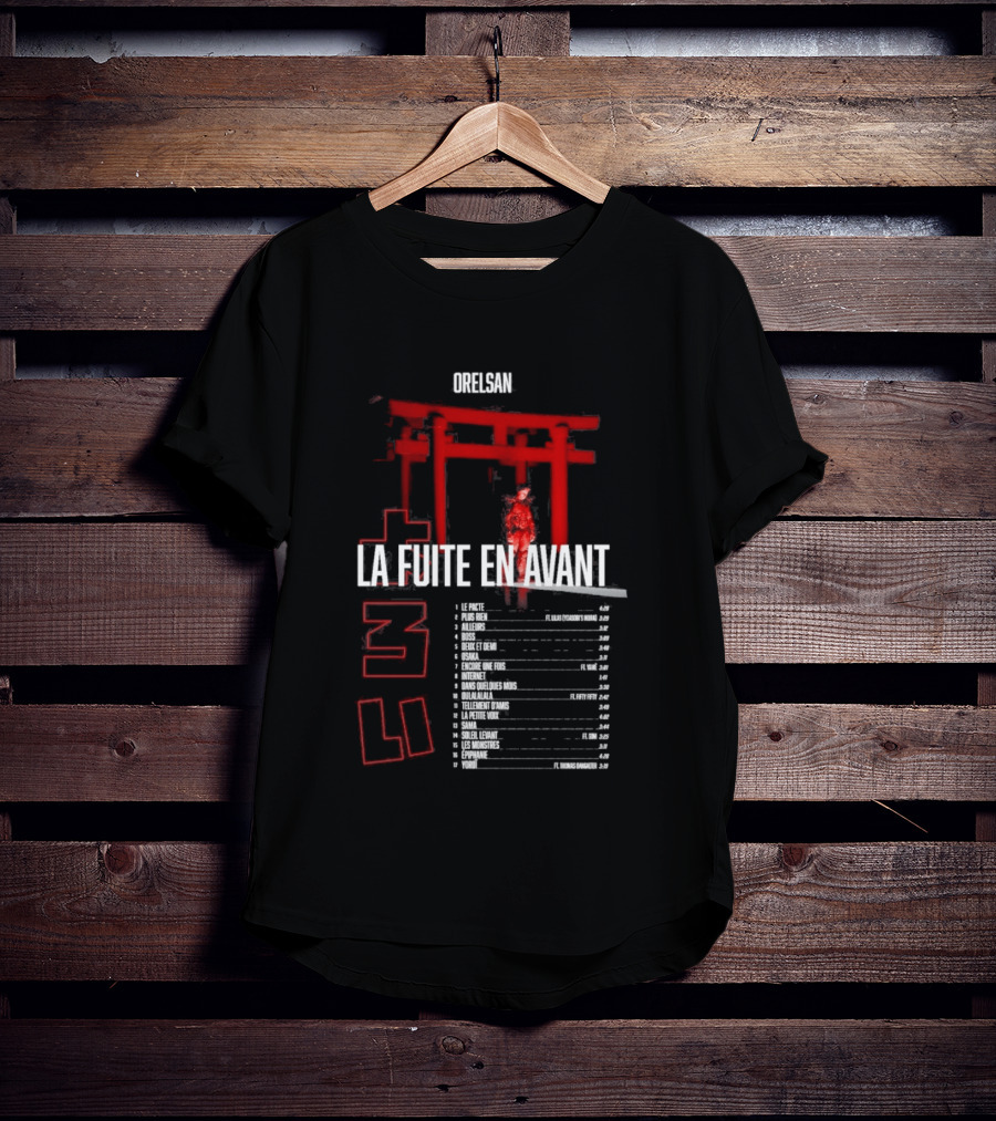 Orelsan La Fuite En Avant Rouge Tour Dates 2024 T-Shirt