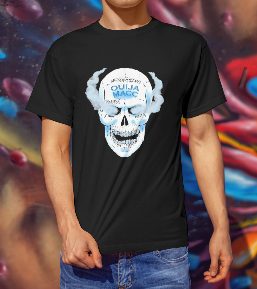 Ouija Macc Skull Blessed Trash Smoke Effect Design D 977 T-Shirt