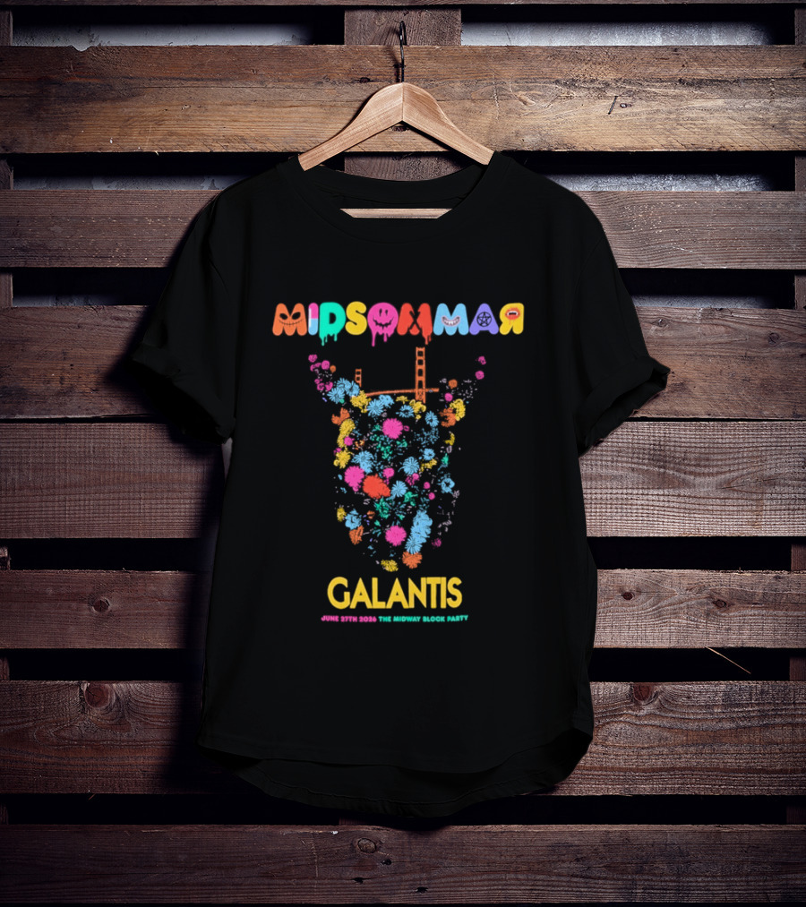 Midsommar Galantis Midway Block Party 2026 Vibrant Paint Explosion T-Shirt