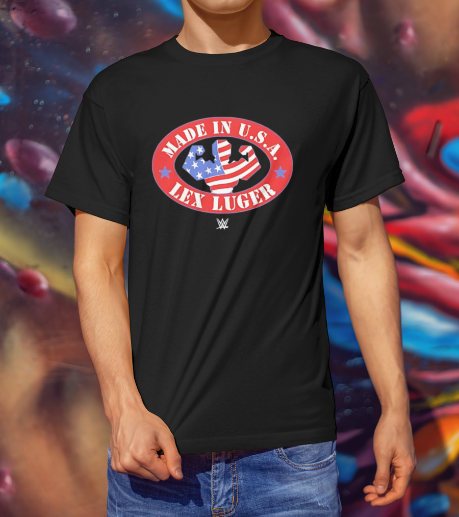 Made In USA Lex Luger Muscle Stars Stripes WWE 2026 T-Shirt