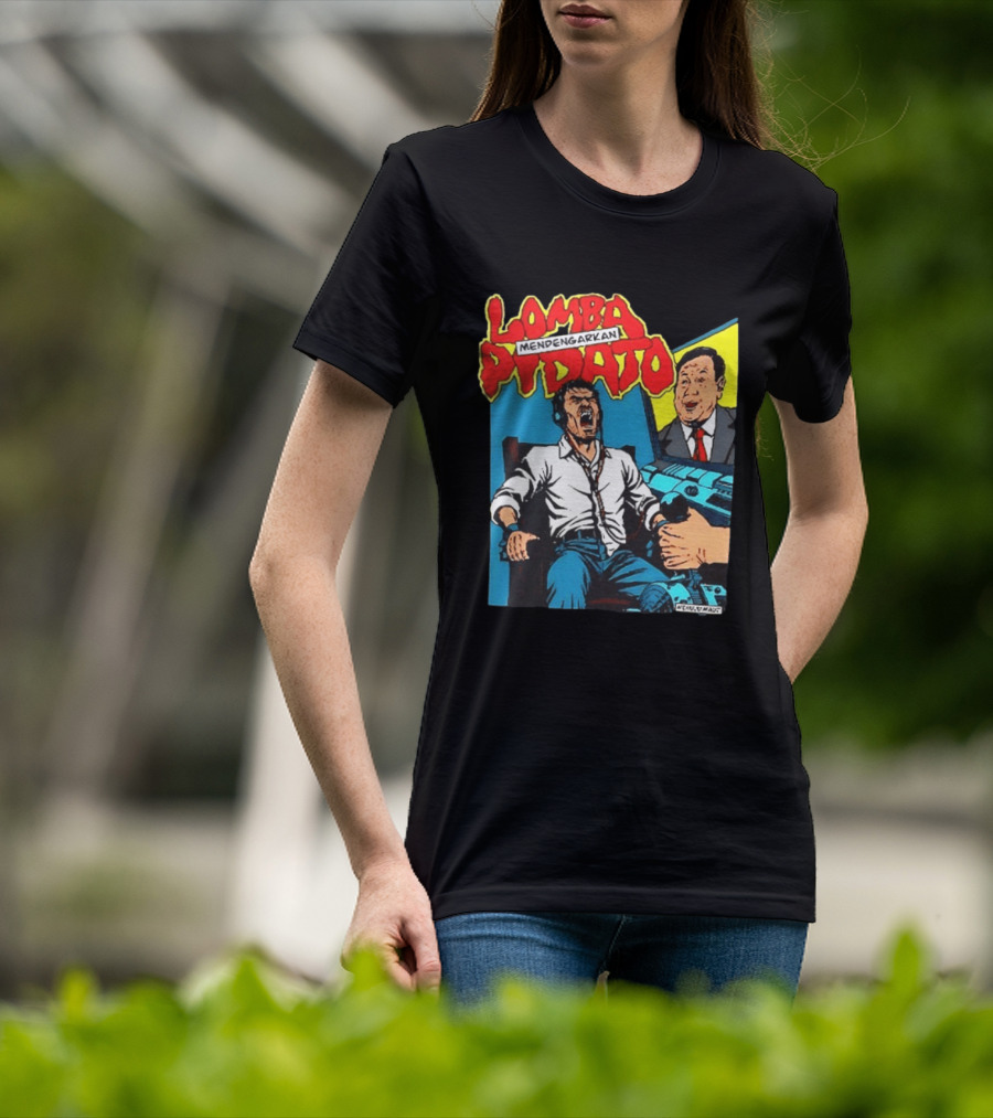 Lomba Pidato Mendengarkan Nobody Is Paying Us We All Hate Government For Free 2 Sided Comic T-Shirt