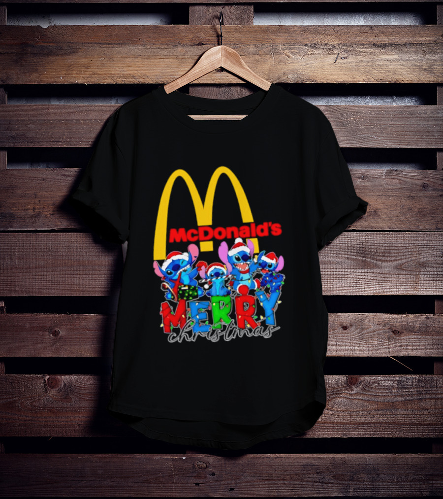 McDonald's Stitch Merry Christmas 2025 T-Shirt