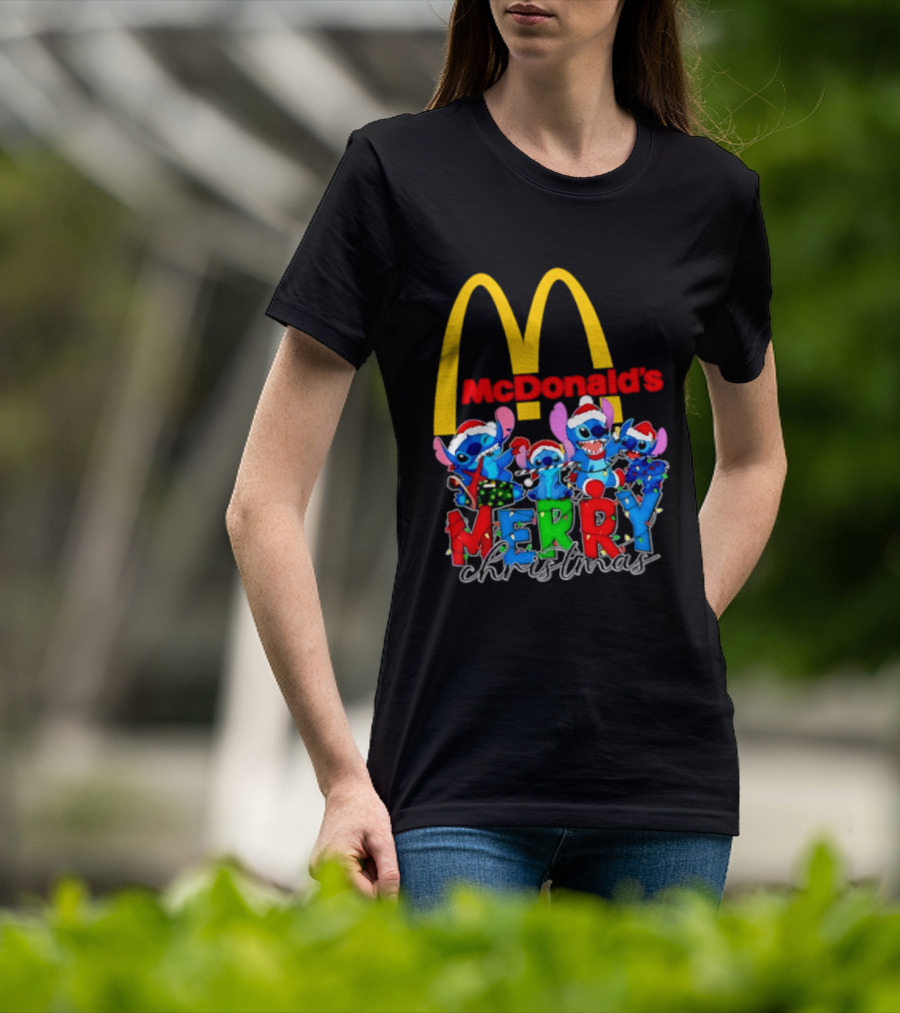 McDonald's Stitch Merry Christmas 2025 T-Shirt