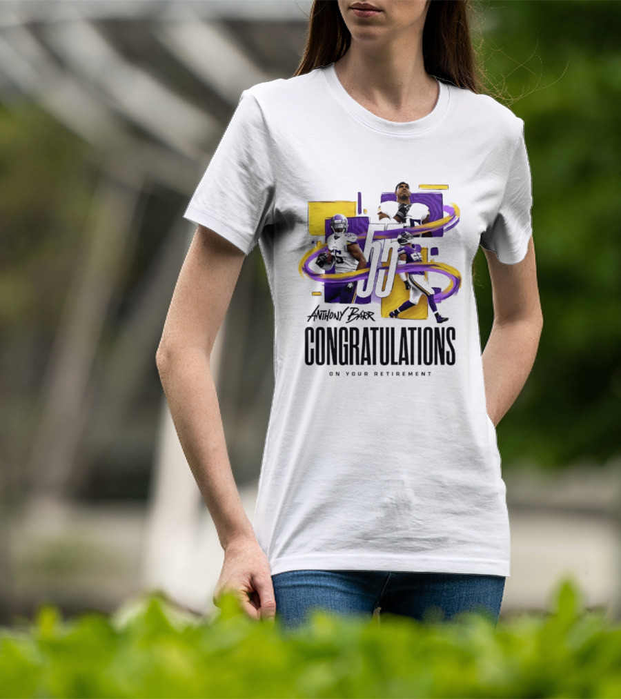 Anthony Barr 55 Minnesota Vikings Congratulations On Your Retirement T-Shirt