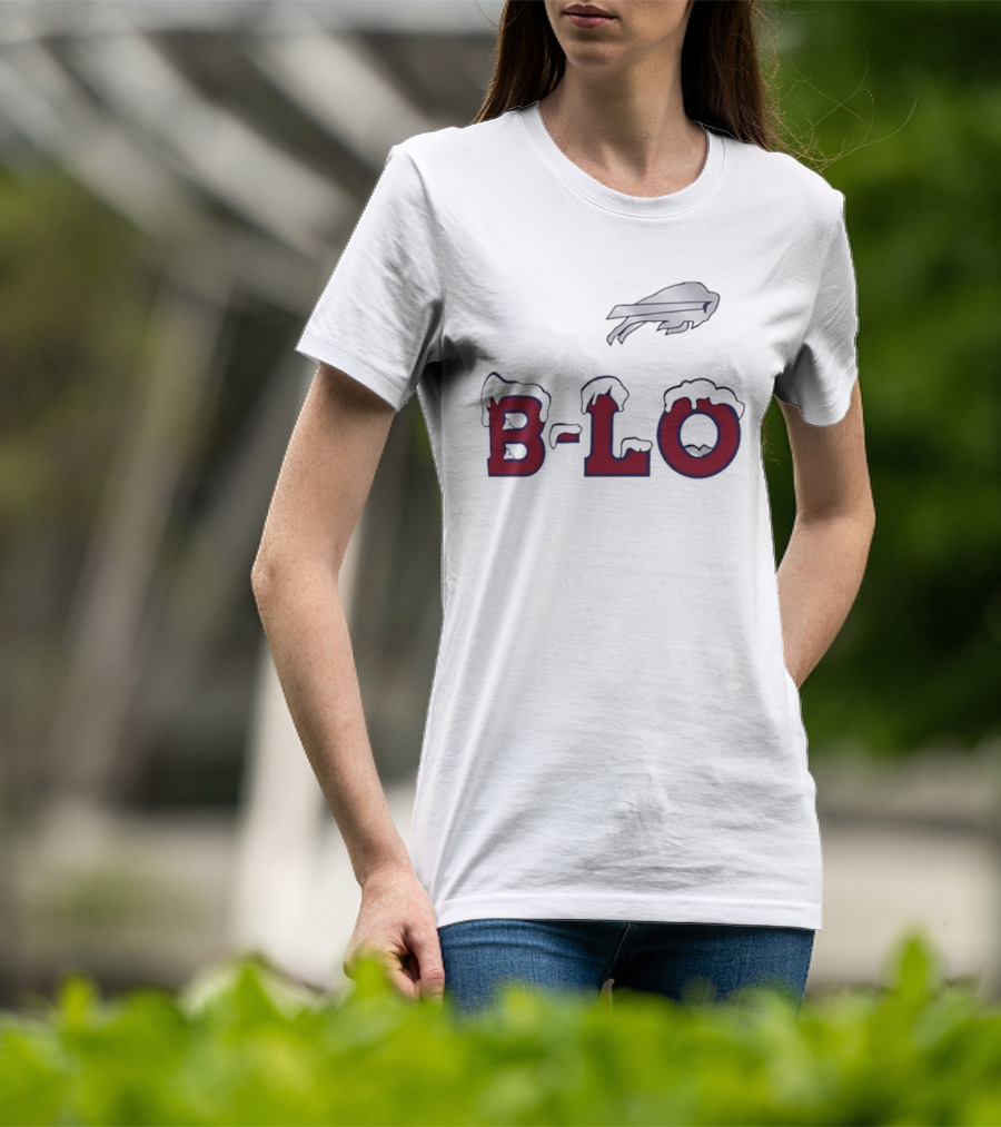 B LO Buffalo Bills Snowy Logo NFL Team T-Shirt