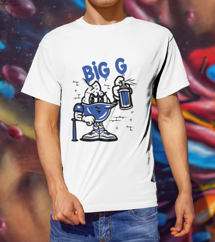 Big G New York Yankees Graffiti Street Art Character Spray Can T-Shirt