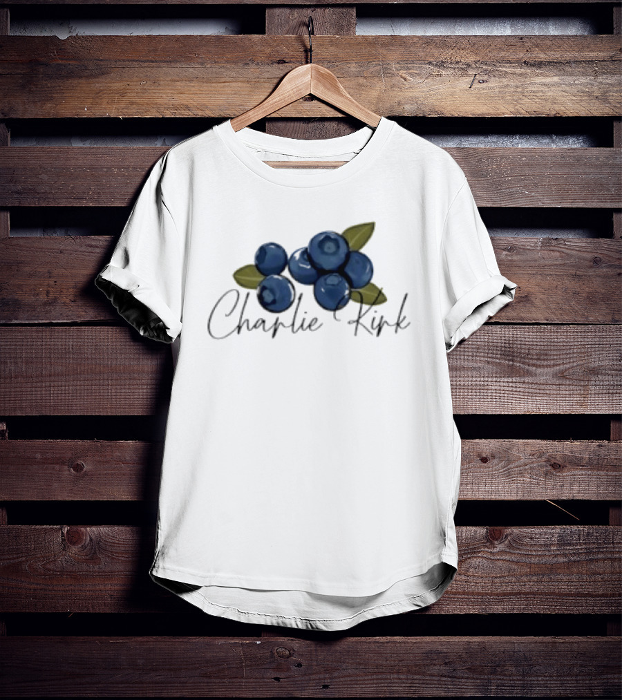 He Is On A Work Trip With Jesus Charlie Kirk 1993 2025 Blueberries T-Shirt