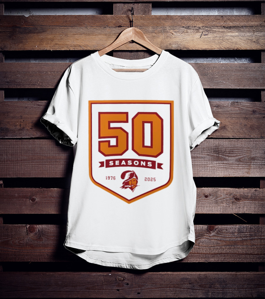 Bucky Irving 7 Tampa Bay Buccaneers 50 Seasons 1976 2025 T-Shirt