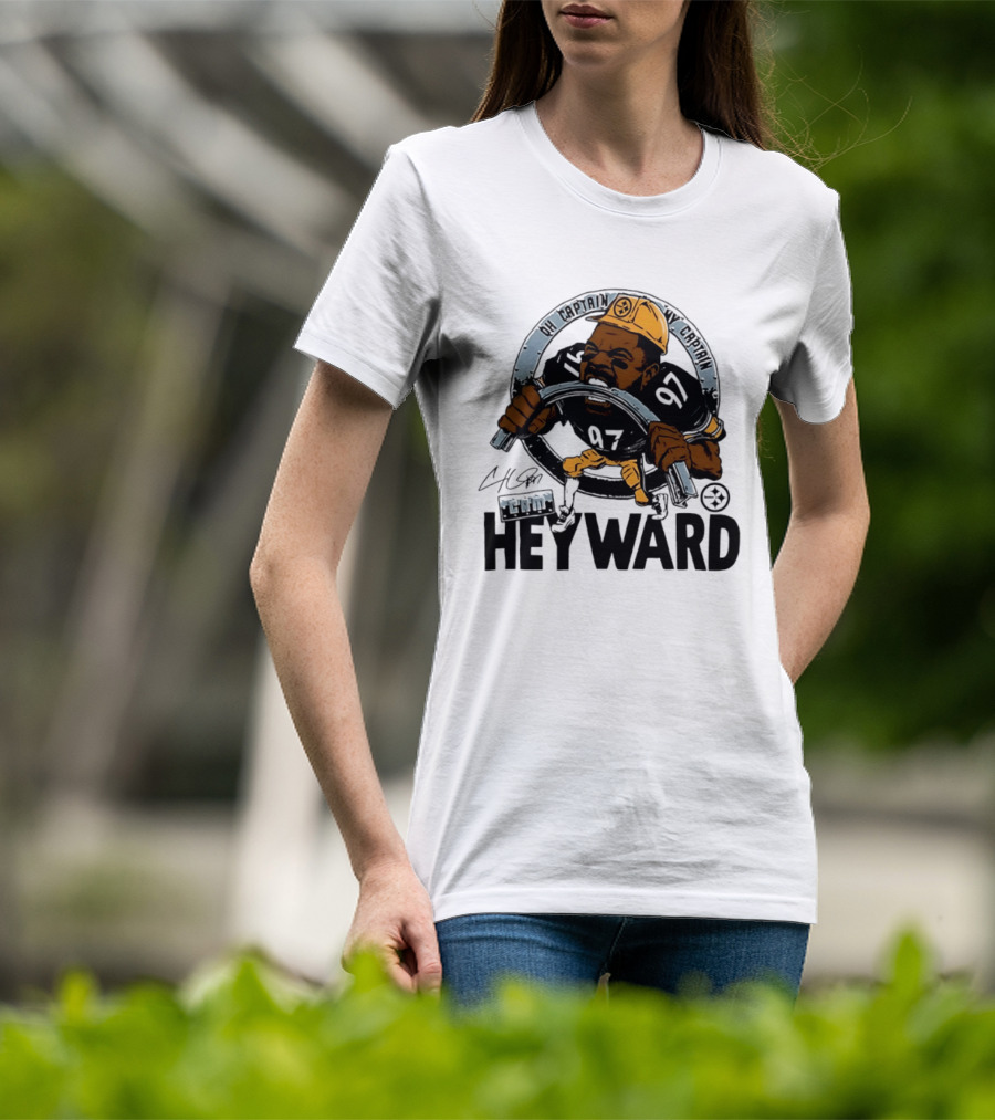 Pittsburgh Steelers Captain Cam Heyward Caricature NFL Number 97 T-Shirt