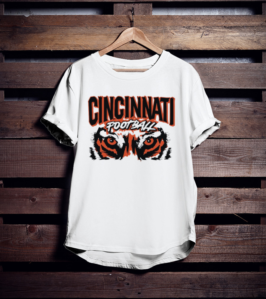Cincinnati Football Tiger Eyes Grunge T-Shirt