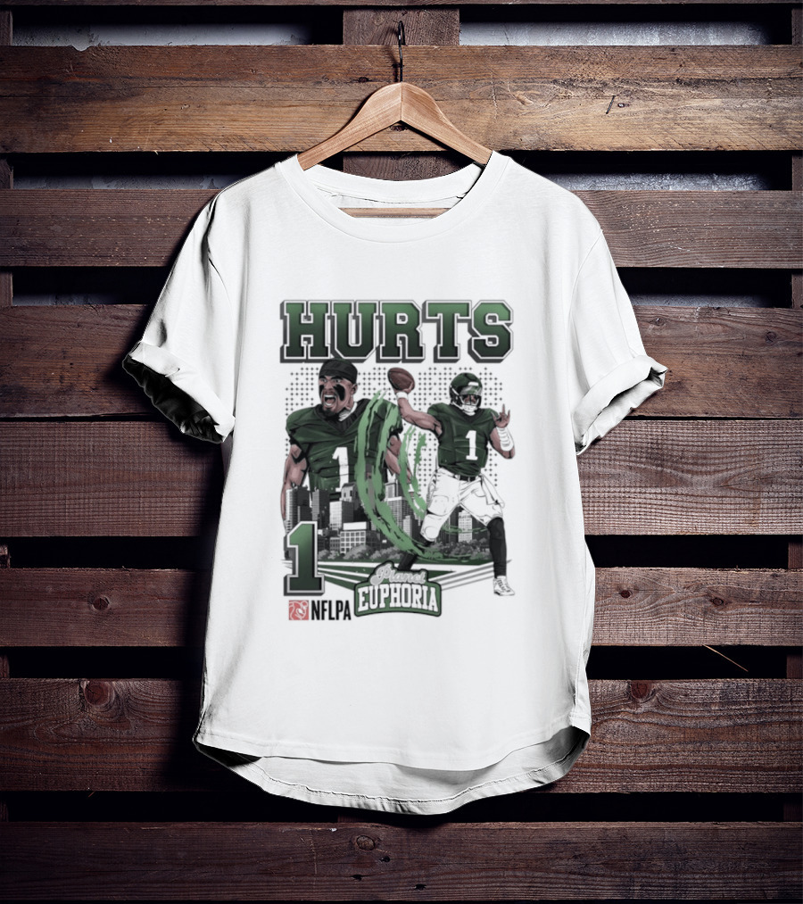 Jalen Hurts 1 Euphoria Philadelphia Eagles Player Collage T-Shirt