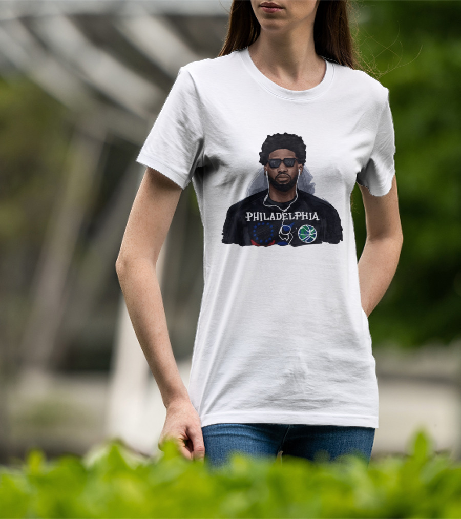Philadelphia Joel Embiid Wired Earphones Basketball 76ers T-Shirt
