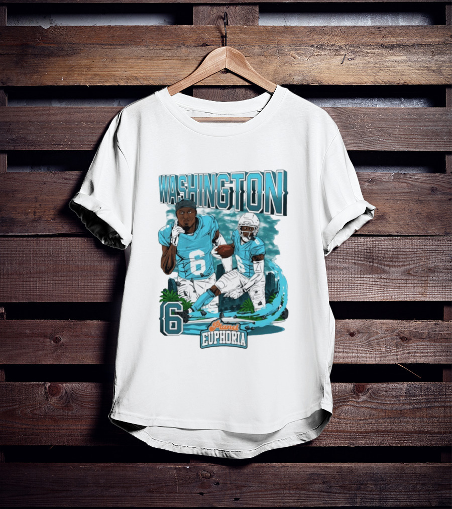 Miami Dolphins Football Washington 6 Player Planet Euphoria T-Shirt
