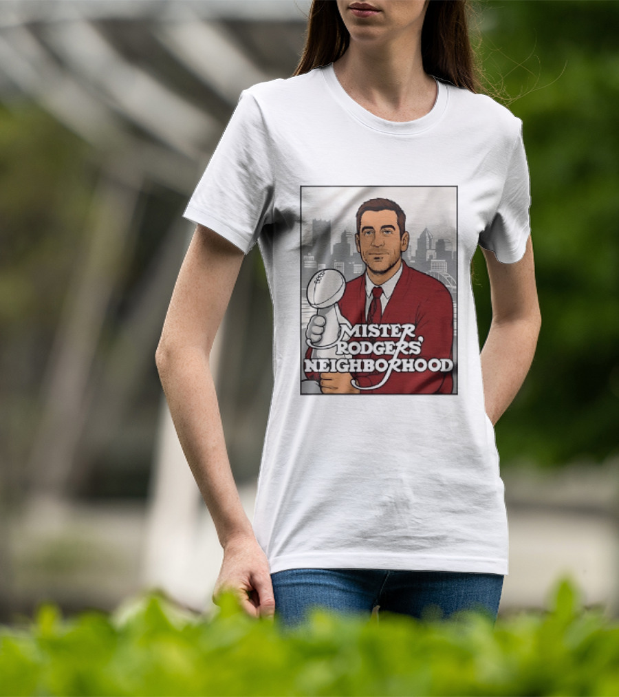 Mister Rodgers Neighborhood Aaron Rodgers Pittsburgh Skyline T-Shirt