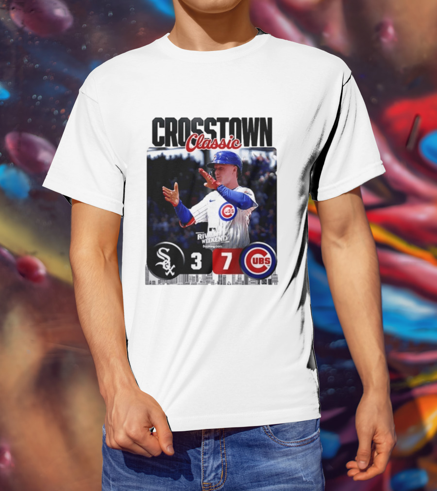 Crosstown Classic Cubs Victory Over White Sox 7 3 Pete Crow Armstrong MLB Rival Weekend T-Shirt