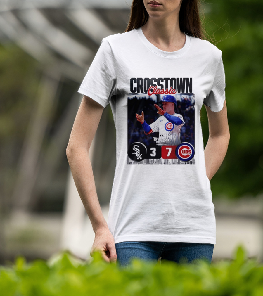 Crosstown Classic Cubs Victory Over White Sox 7 3 Pete Crow Armstrong MLB Rival Weekend T-Shirt