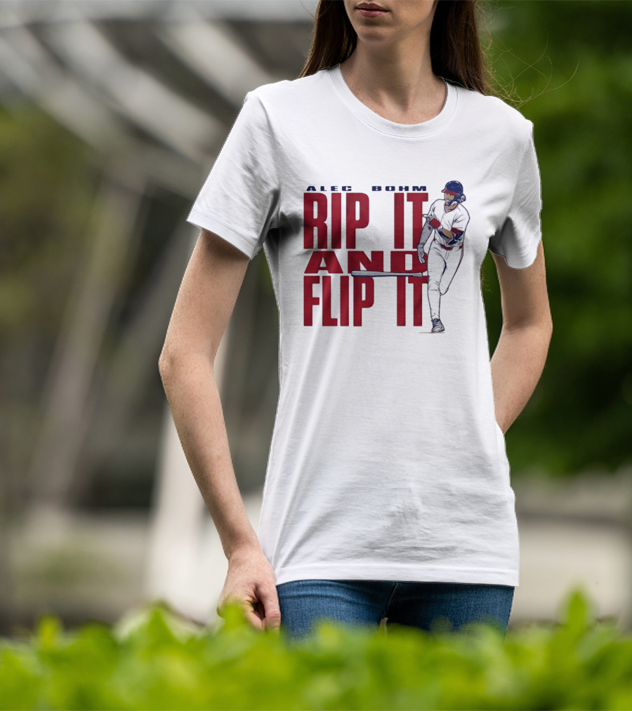 Philadelphia Phillies Alec Bohm Rip It And Flip It Baseball Player T-Shirt