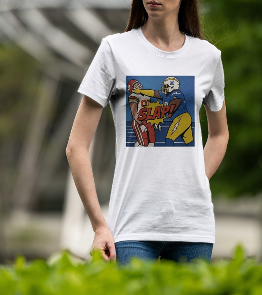 SLAP Teair Tart Hits Travis Kelce Helmets Chargers Chiefs Football T-Shirt