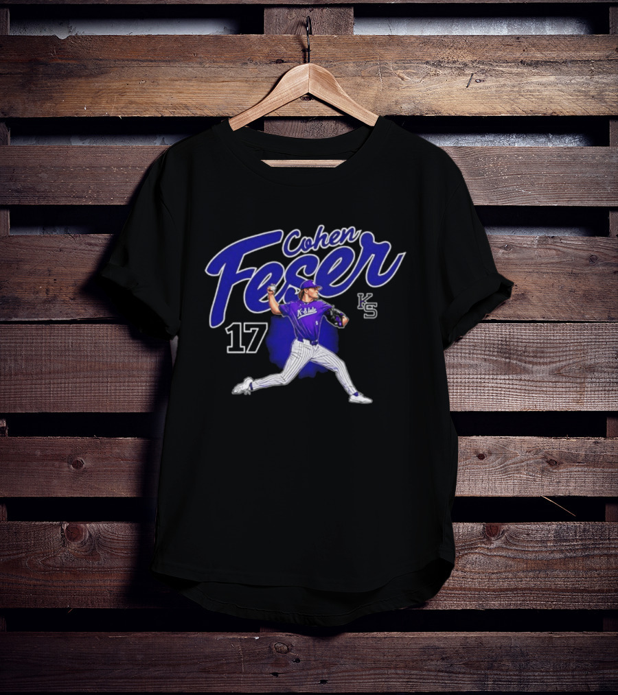 Cohen Feser 17 Kansas State Wildcats NCAA Player KS Baseball T-Shirt