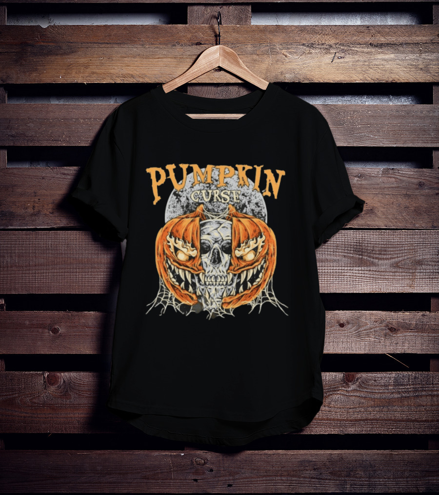 Pumpkin Curse Halloween Skull Horror Spooky T-Shirt