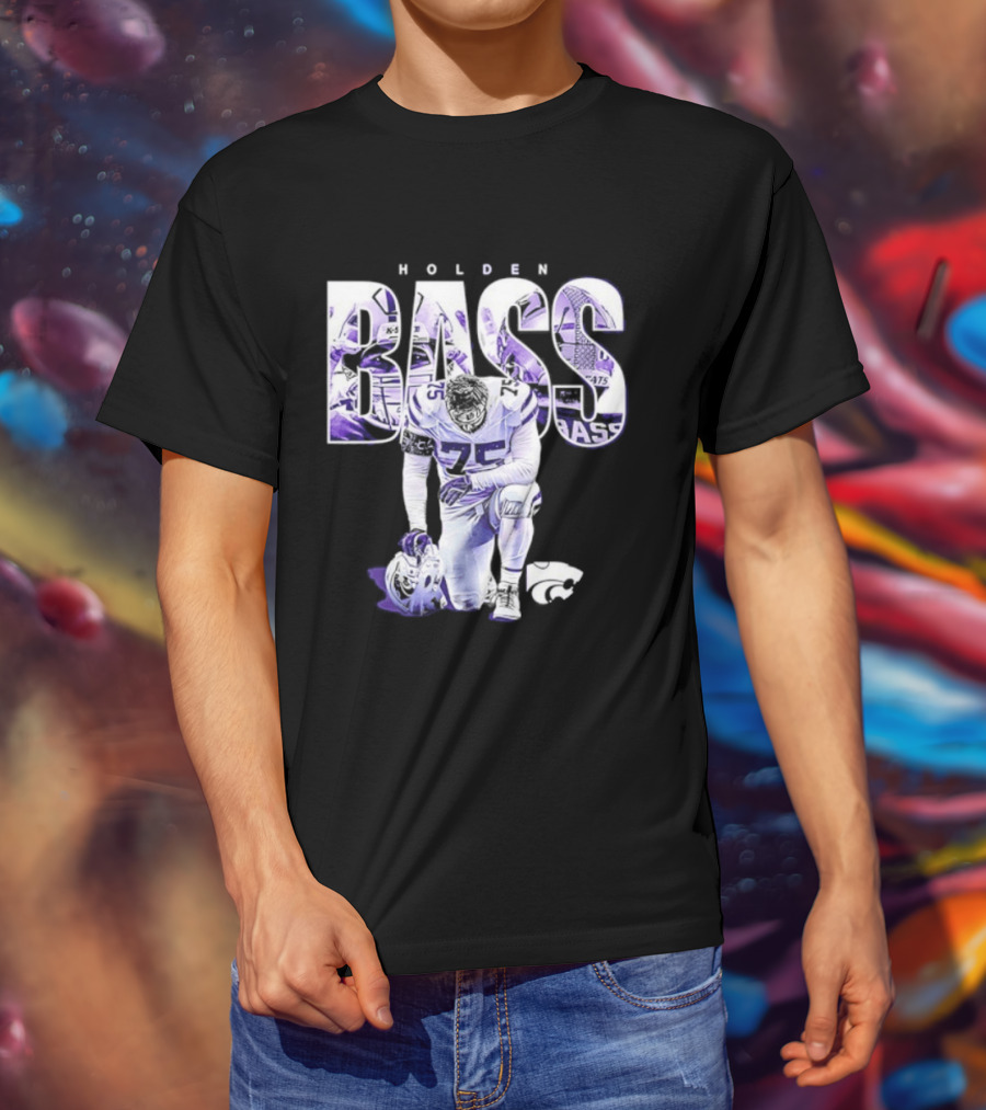 Holden Bass 75 Kansas State NCAA Football Stamped Show Respect T-Shirt