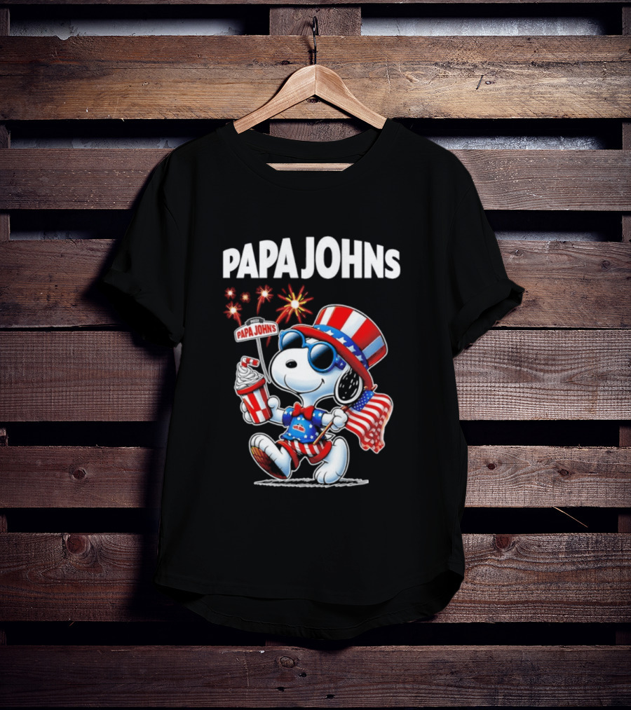 Papa Johns Snoopy 250th Anniversary America 1776 2026 Celebration T-Shirt