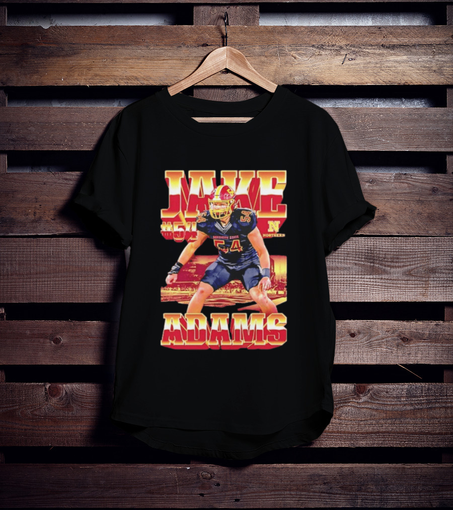 Jake Adams 54 Northern State University NCAA Football Player Number T-Shirt