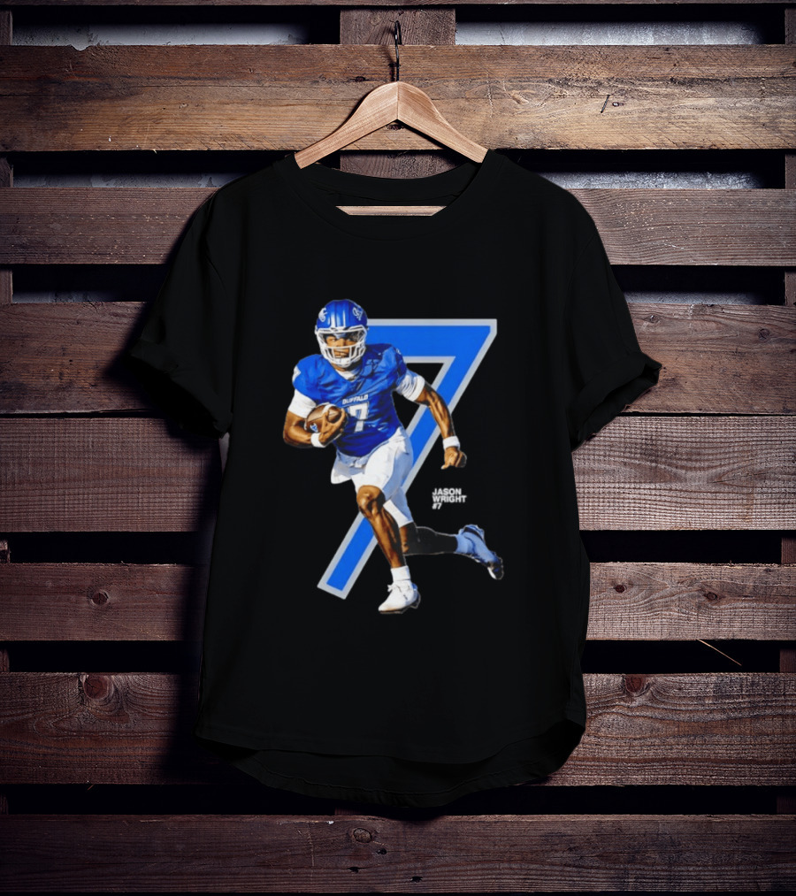Buffalo Bulls Quarterback Jason Wright Number 7 NCAA Football Star Player T-Shirt