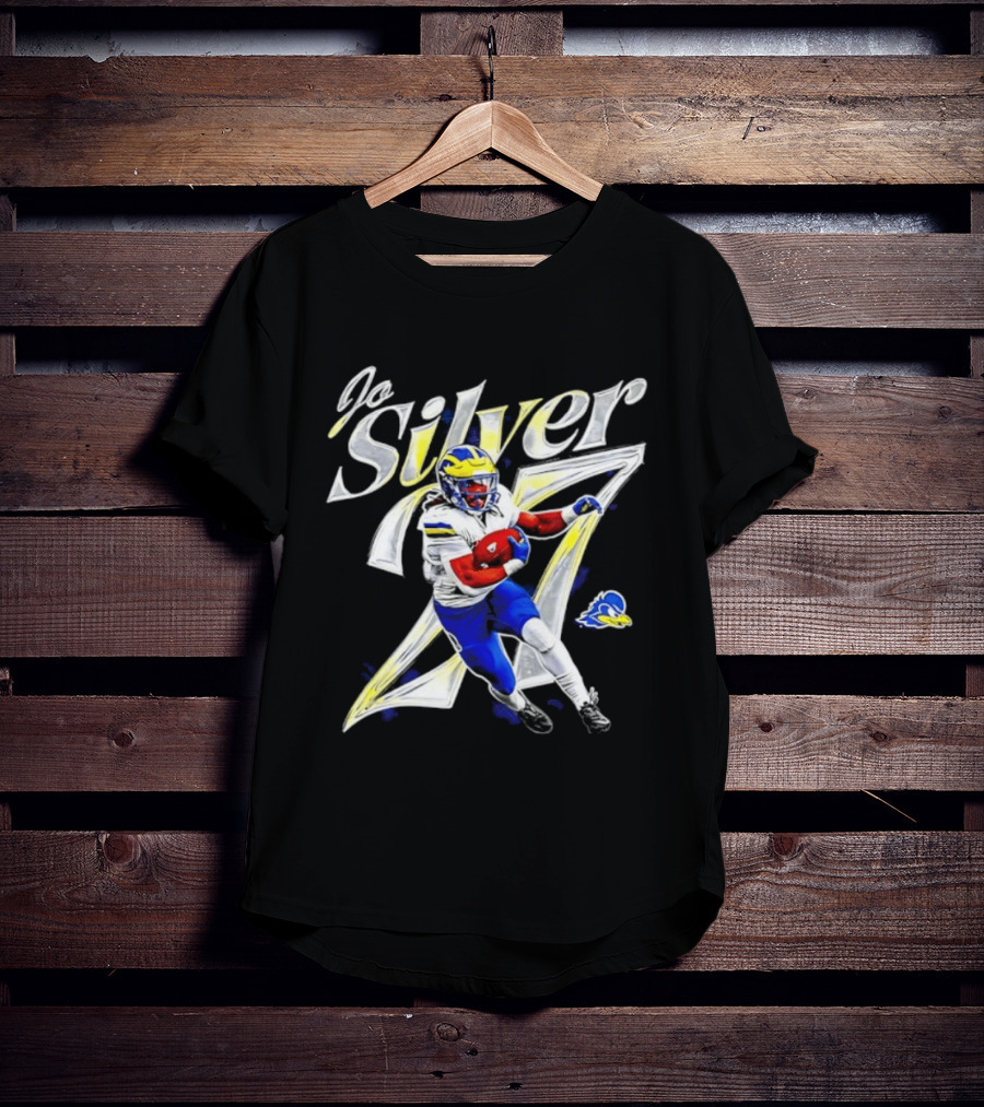 Jo Silver 27 Delaware Blue Hens Football Player NCAA T-Shirt