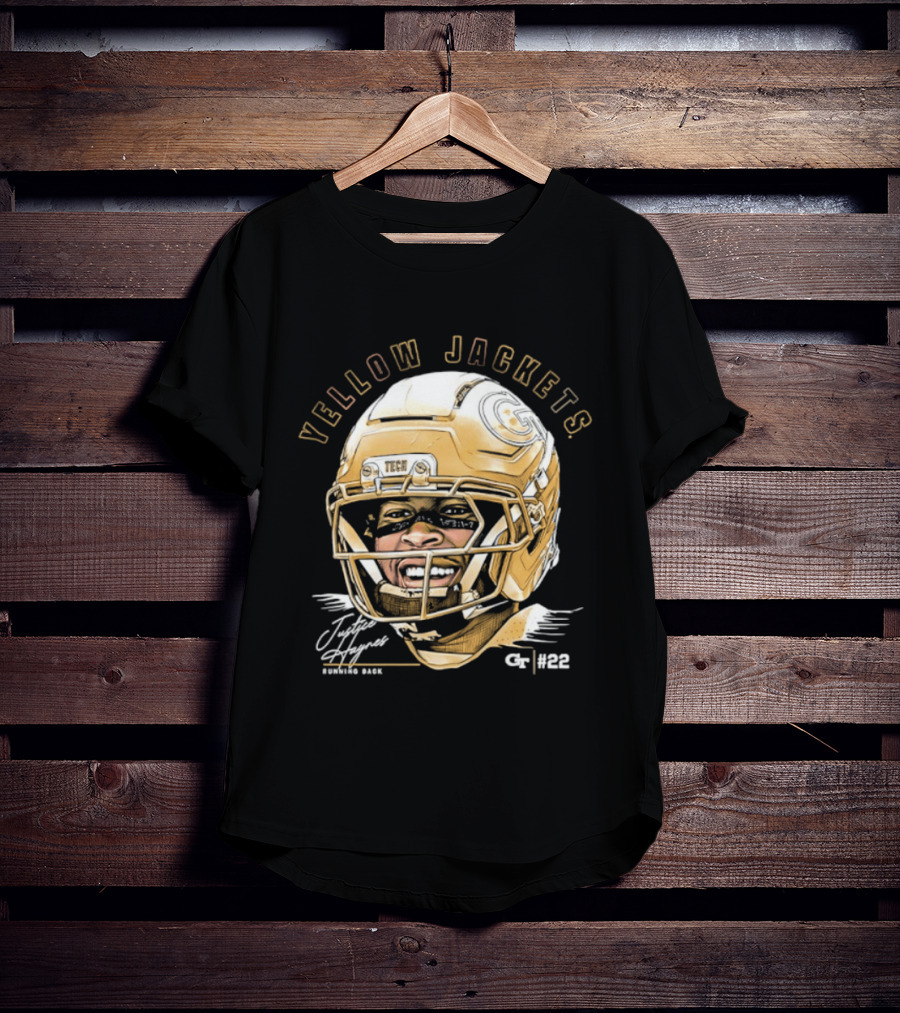 Georgia Tech Yellow Jackets Justice Haynes Running Back 22 Football T-Shirt