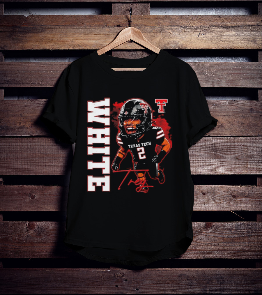 Texas Tech Red Raiders Trey White 2 NCAA Football Caricature T-Shirt