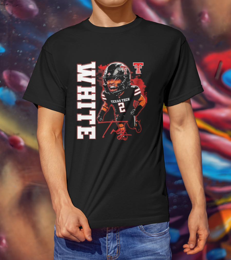 Texas Tech Red Raiders Trey White 2 NCAA Football Caricature T-Shirt