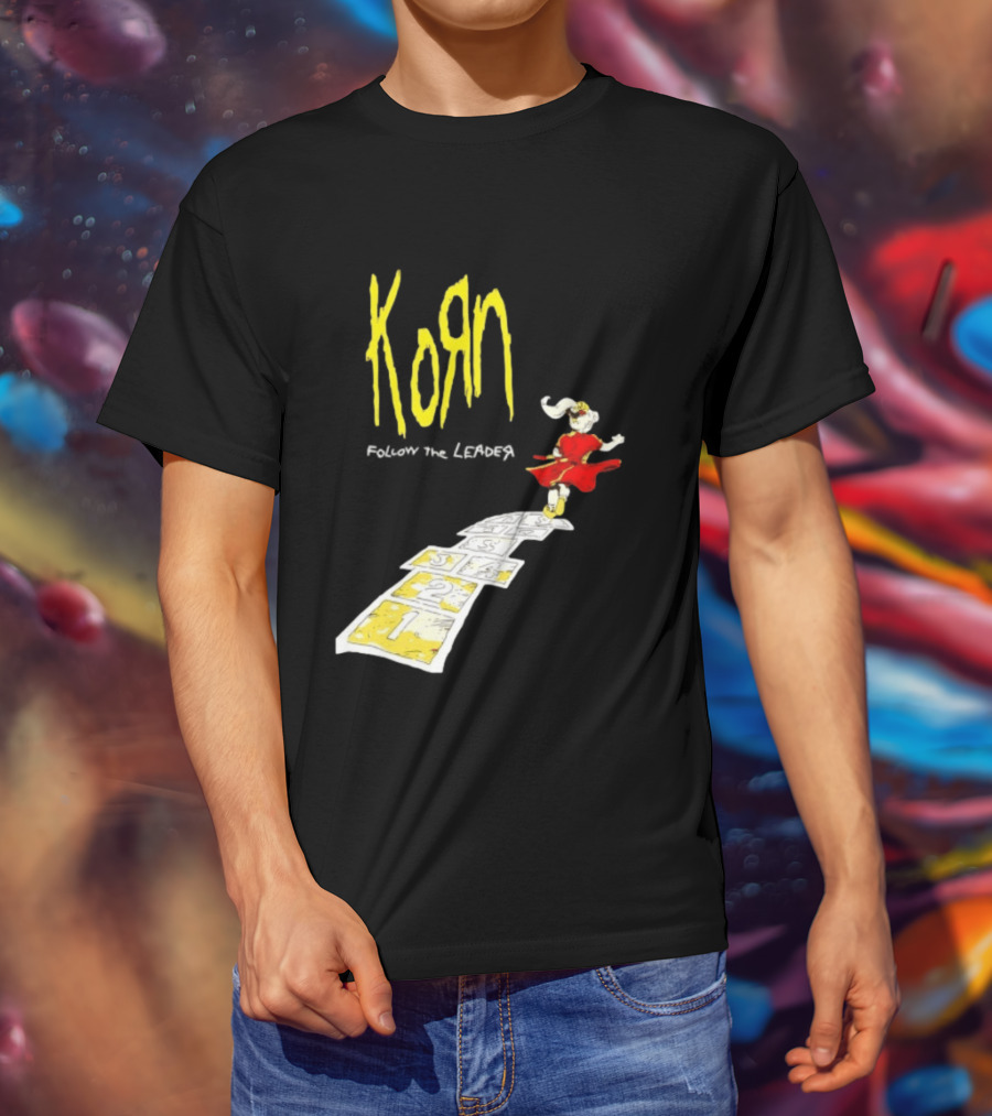 Korn Follow The Leader Nu Metal Band Hopscotch Cover T-Shirt