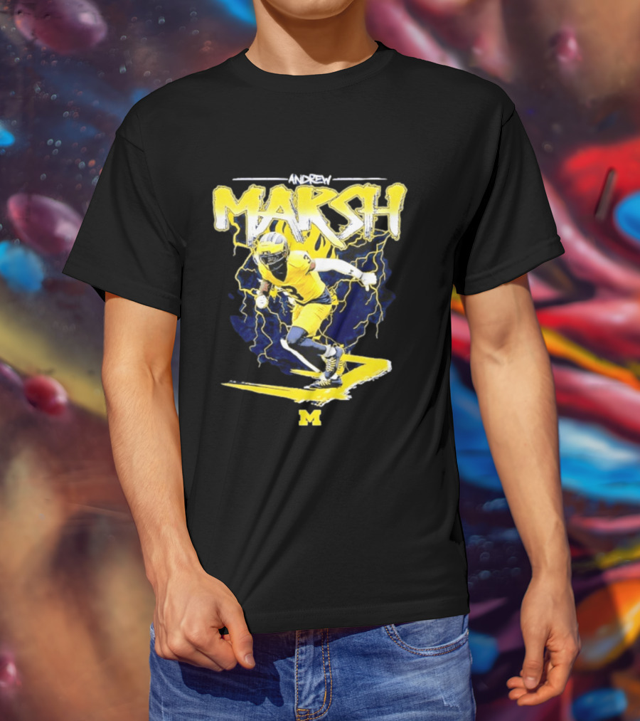 Andrew Marsh 3 Michigan Wolverines Football Player NCAA T-Shirt