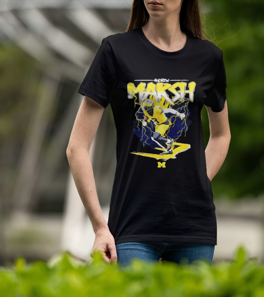 Andrew Marsh 3 Michigan Wolverines Football Player NCAA T-Shirt