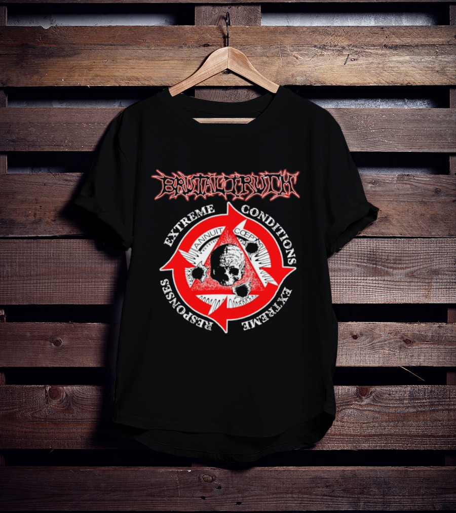 Brutal Truth Extreme Conditions Extreme Responses Skull Triangle Arrows T-Shirt