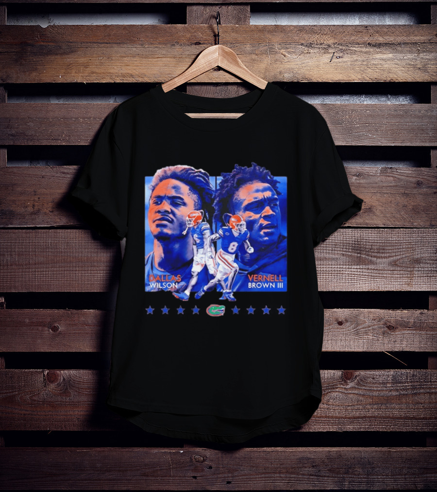 Dallas Wilson Vernell Brown III Florida Gators NCAA Football Player Portraits T-Shirt