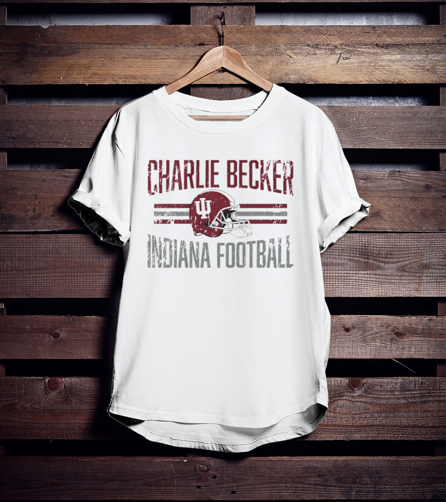 Charlie Becker Indiana Hoosiers Football Helmet Hero NCAA T-Shirt