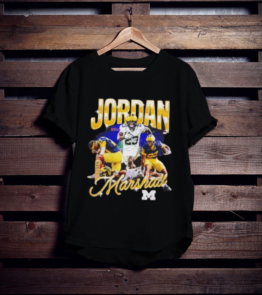 Jordan Marshall Michigan Wolverines 23 Football Collage T-Shirt
