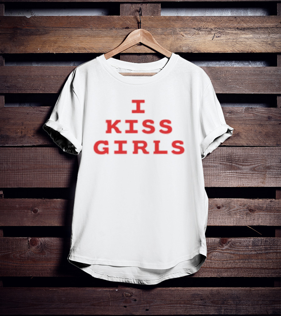 I Kiss Girls Bold Red T-Shirt