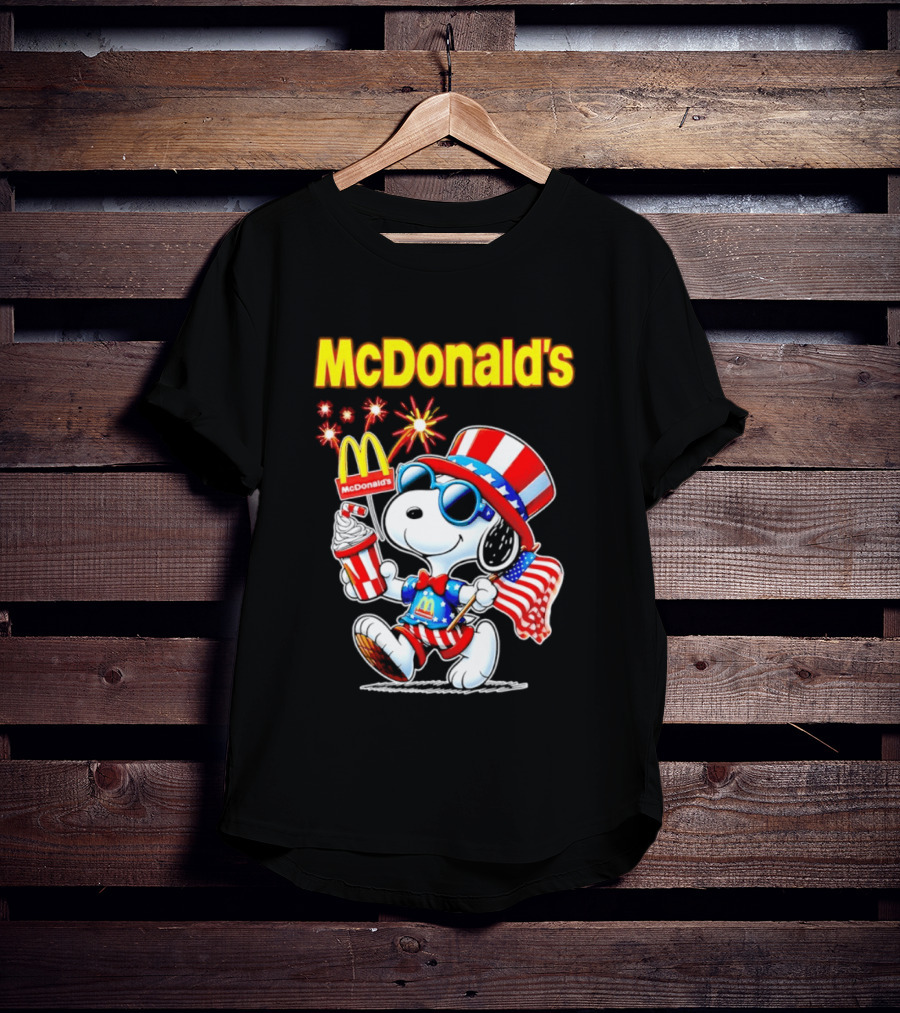 Snoopy McDonald's American Celebration 1776 2026 250th Anniversary Patriotic T-Shirt