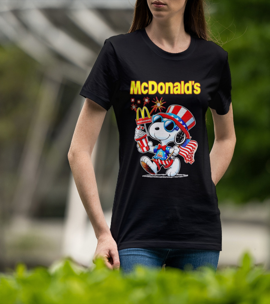 Snoopy McDonald's American Celebration 1776 2026 250th Anniversary Patriotic T-Shirt