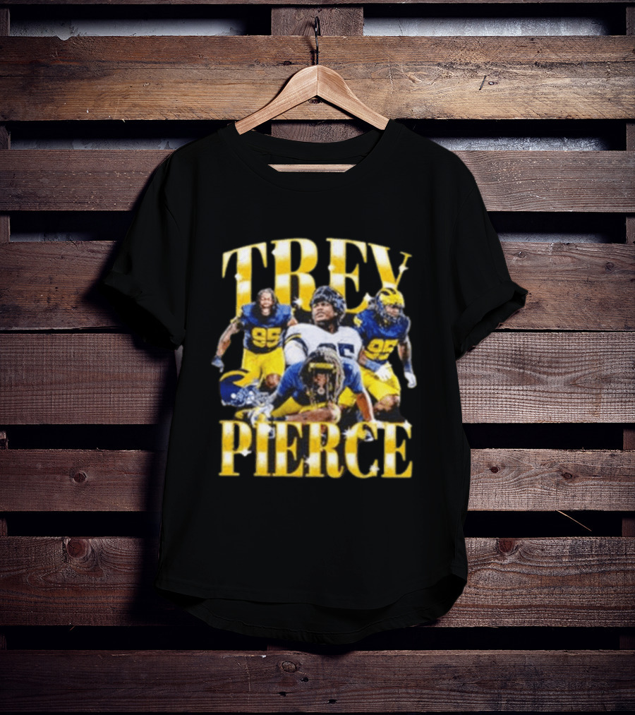 Trey Pierce Michigan Wolverines No 95 Football Collage T-Shirt