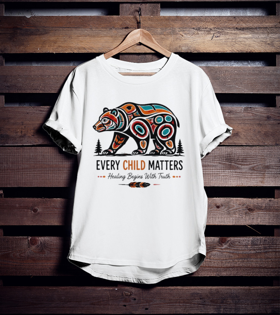 Every Child Matters Bear Healing Begins With Truth Indigenous T-Shirt