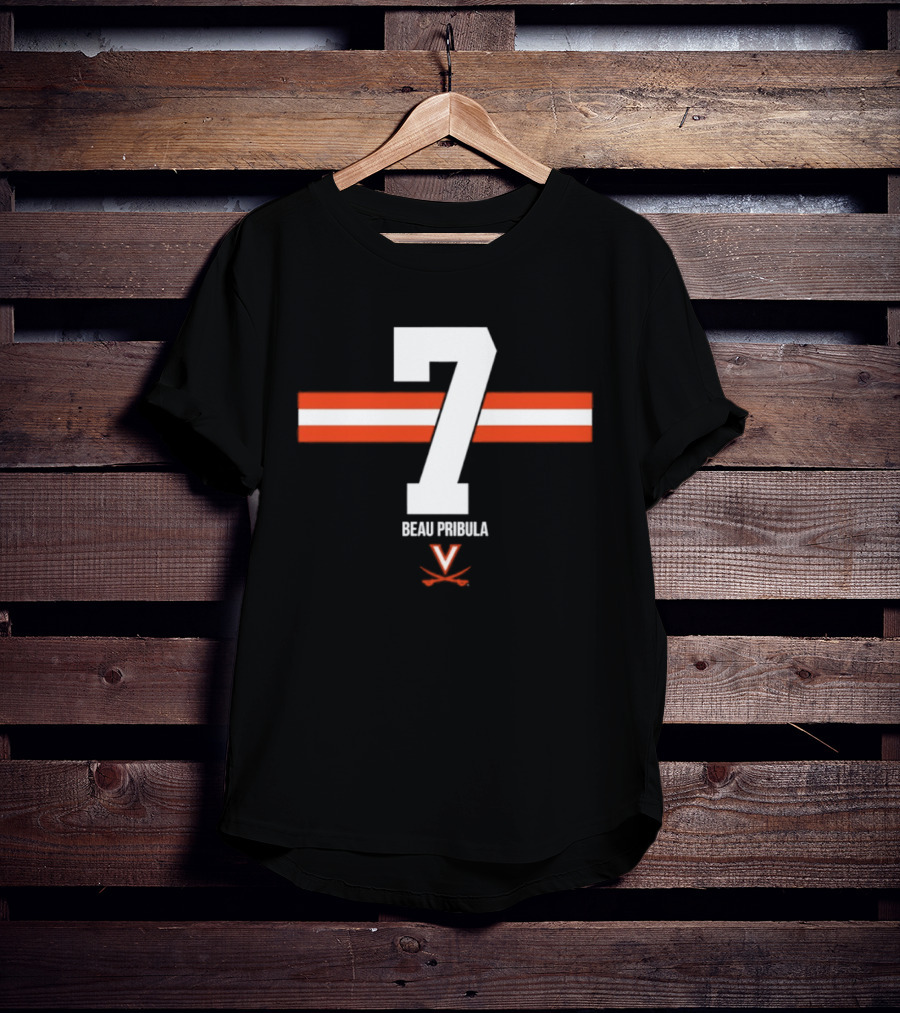 Beau Pribula 7 Virginia Cavaliers NCAA Football Number Seven T-Shirt