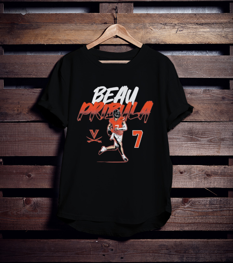 Beau Pribula 7 Virginia Cavaliers NCAA Football T-Shirt
