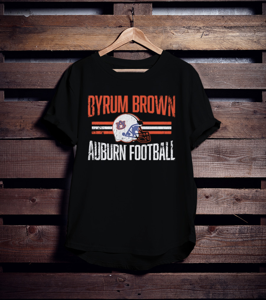 Byrum Brown Auburn Football NCAA Tigers Helmet Hero T-Shirt