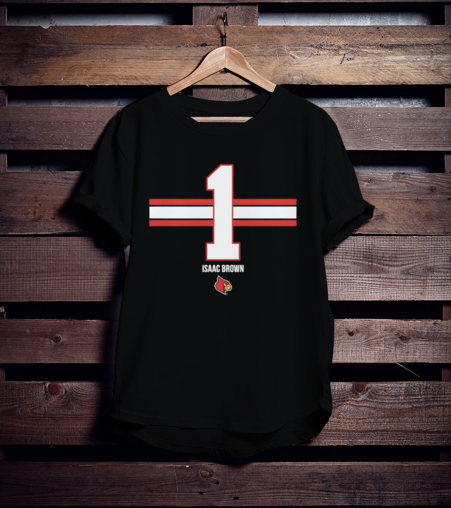 Isaac Brown 1 Louisville Cardinals NCAA Football Number T-Shirt