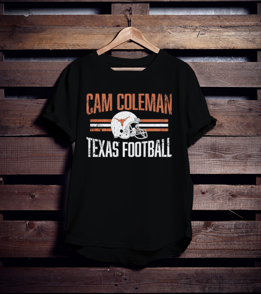Cam Coleman Texas Longhorns NCAA Football Helmet Hero Texas Football T-Shirt