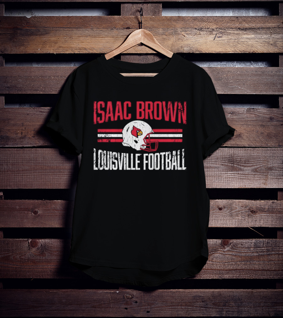 Isaac Brown Louisville Football Cardinals Helmet T-Shirt